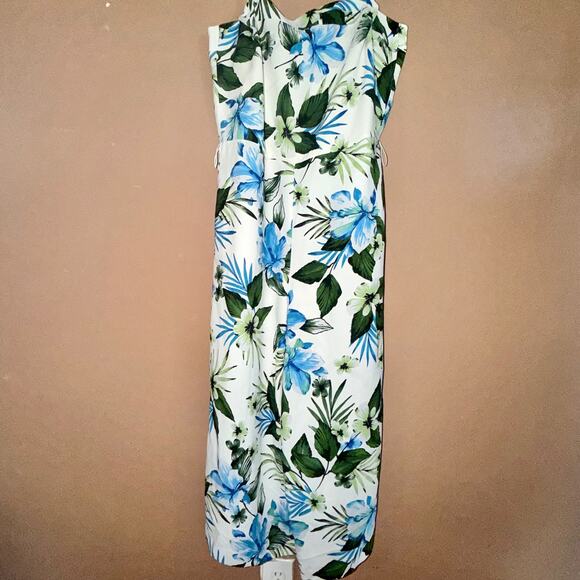Banana Republic Women's Blue White Floral Romper Dress - Size 10 - Picture 8 of 12